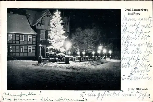 Ak Bad Lauterberg im Harz, Weihnachtsbaum, Schnee