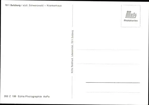 Ak Sulzburg im Markgräflerland Baden Schwarzwald, Krankenhaus