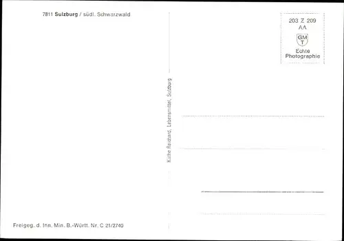 Ak Sulzburg im Markgräflerland Baden Schwarzwald, Panorama vom Ort