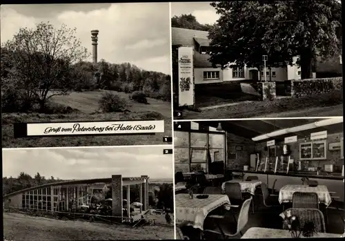 Ak Petersberg im Saalekreis, Fernseh-Aussichtsturm, Fernsehpavillon, HO Fernseh-Gaststätte