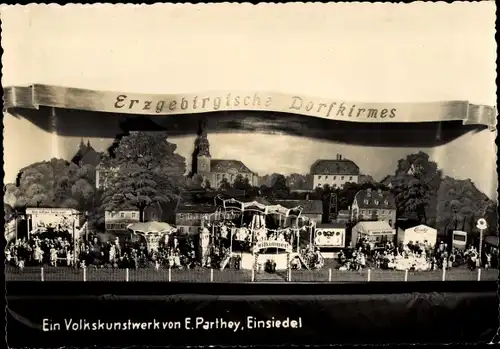 Foto Ak Einsiedel Chemnitz, Modell Erzgebirgische Dorfkirmes, Volkskunstwerk von E. Parthey