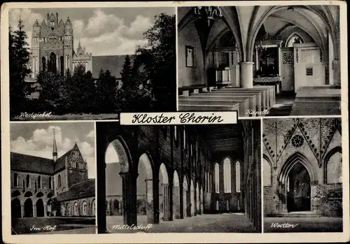 Ak Chorin in der Mark, Kloster Chorin, Kapelle, Westtor, Westgiebel, Mittelschiff