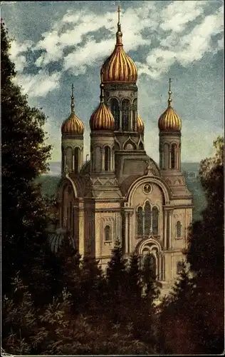 Künstler Ak Hoffmann, H., Wiesbaden in Hessen, Russisch Griechische Kapelle