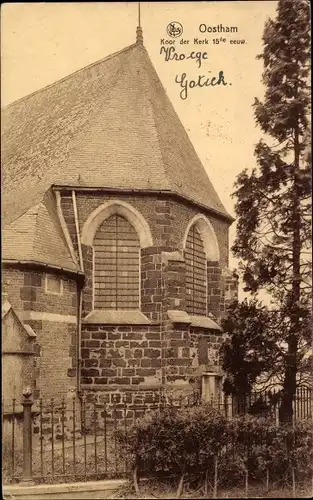 Ak Oostham Ham Flandern Limburg, Koor der Kerk