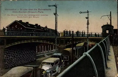 Ak Herbesthal Lontzen Wallonien Lüttich, Brücke über die Bahnstrecke Köln-Aachen-Brüssel-Paris