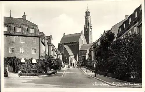 Ak Stockholm Schweden, Engelbrektskyrkan, Straßenansicht