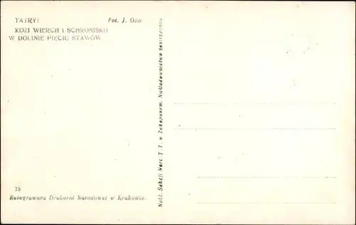 Ak Hohe Tatra Polen, Kozi Wierch i Schronisko