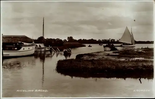 Ak Norfolk England, Hickling Broad