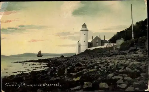 Ak Greenock Schottland, Cloch Lighthouse, Leuchtturm