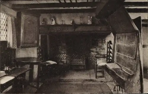 Ak Stratford upon Avon Warwickshire England, Anne Hathaway's Cottage, Courting Settle