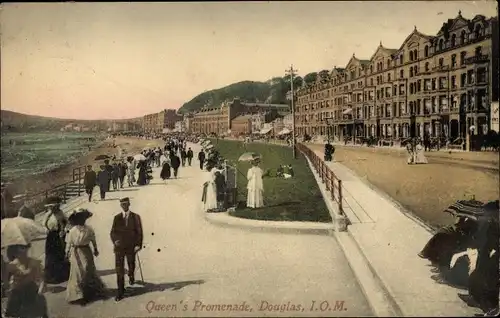Ak Douglas Isle of Man, Queen's Promenade