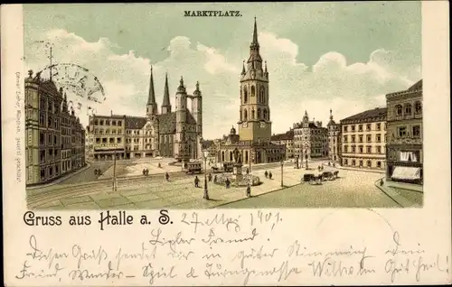 Litho Halle an der Saale, Marktplatz