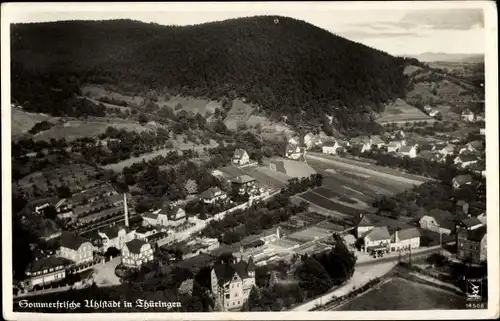 Ak Uhlstädt Kirchhasel an der Saale, Panorama, Fliegeraufnahme