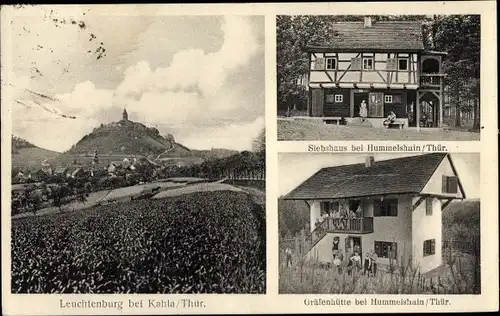 Ak Seitenroda in Thüringen, Leuchtenburg, Siebshaus Hummelshain, Gräfenhütte
