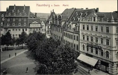 Ak Naumburg an der Saale, Markt, Geschäft Otto Haberkorn, Georg Mierisch, Café Zentral