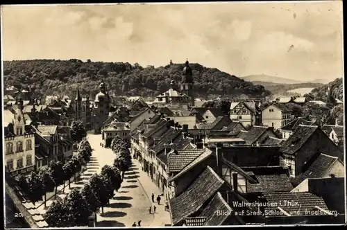 Ak Waltershausen in Thüringen, Stadtansicht, Schloss und Inselsberg