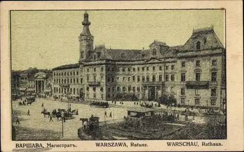 Ak Warszawa Warschau Polen, Ratusz, Rathaus
