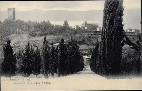 Ak Solferino Lombardia, colla Spia d'Italia