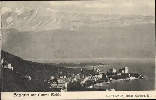 Ak Fasano Gardone Riviera Lombardia, Panorama mit Monte Baldo