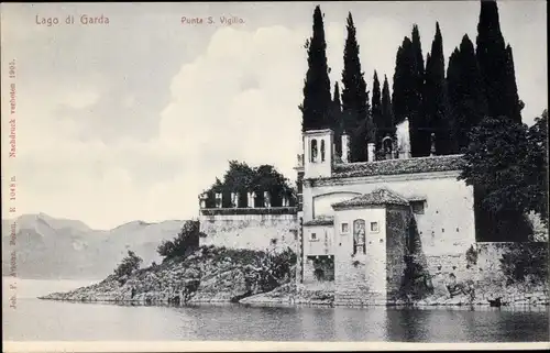 Ak San Vigilio Lago di Garda Veneto, Teilansicht