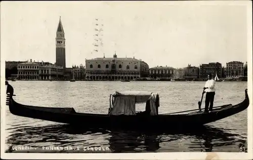 Ak Venezia Venedig Veneto, Panorama e Gondola