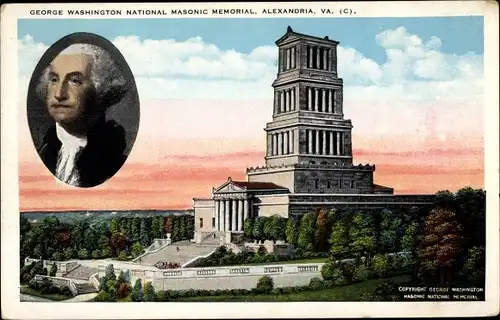 Ak Alexandria Virginia USA, George Washington Masonic National Memorial