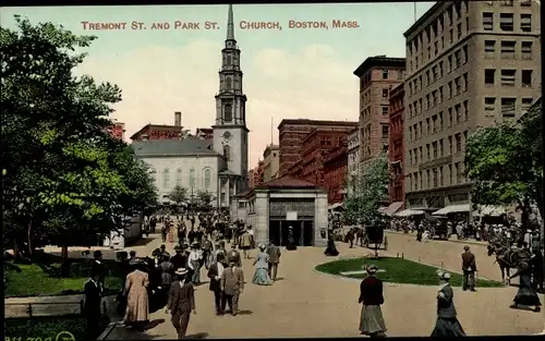Ak Boston Massachusetts USA, Tremont St. and Park St. Church