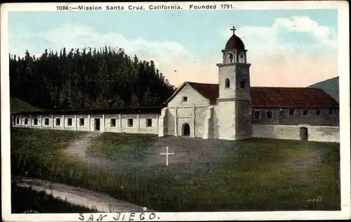 Ak Santa Cruz Kalifornien USA, Mission Santa Cruz, Kloster