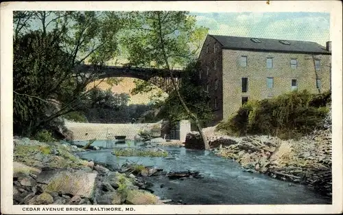 Ak Baltimore Maryland USA, Cedar Avenue Bridge