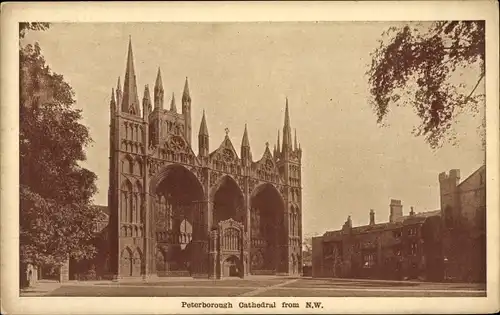 Ak Peterborough Cambridgeshire England, Cathedral