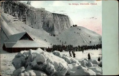 Ak Niagara Falls Ontario Kanada, Winter, Gefrorene Niagara Fälle