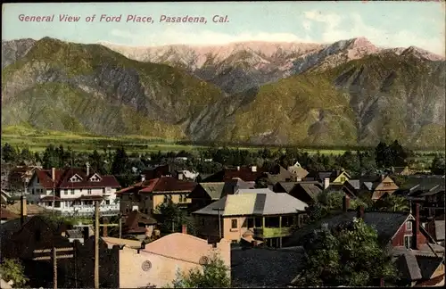 Ak Pasadena Kalifornien USA, General View of Ford Place