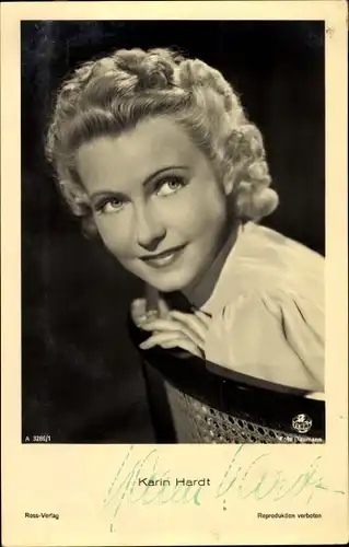 Ak Schauspielerin Karin Hardt, Portrait, Autogramm