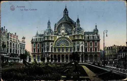 Ak Anvers Antwerpen Flandern, La Gare Centrale