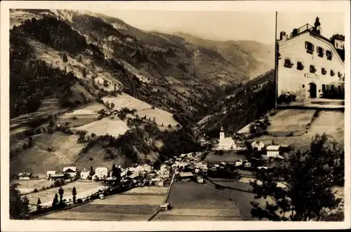 Ak Großarl in Salzburg, Gasthof Alte Post von Josef Knapp, Panorama vom Ort