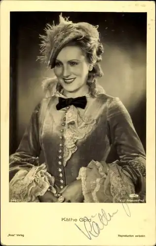 Ak Schauspielerin Käthe Gold, Portrait, Autogramm