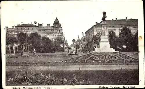 Ak Brăila Rumänien, Kaiser-Trajan-Denkmal