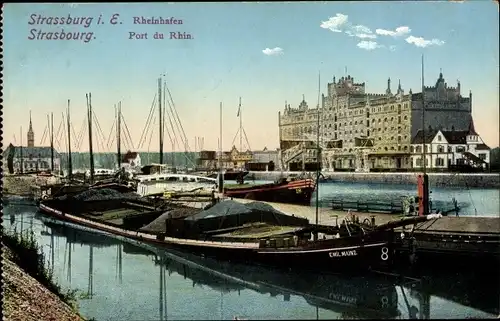 Ak Strasbourg Straßburg Elsass Bas Rhin, Rheinhafen