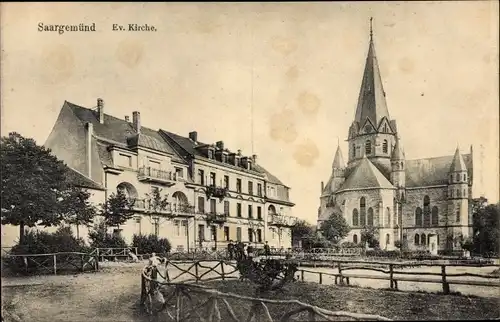 Ak Sarreguemines Saargemünd Lothringen Moselle, Ev. Kirche