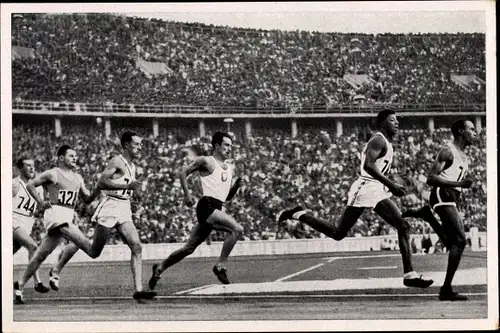Sammelbild Olympia 1936, 800m Lauf, John Woodruff