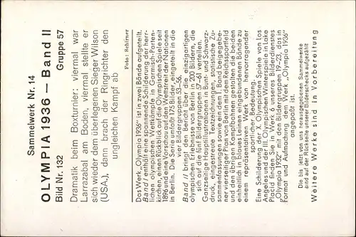 Sammelbild Olympia 1936, Boxkampf Larrazabal und Wilson