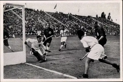 Sammelbild Olympia 1936, Hockeyspiel Deutschland Indien