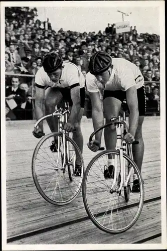 Sammelbild Olympia 1936, Bahnradsport, Start zum 1000m Malfahren, Toni Merkens, Sellinger