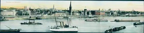 Klapp Ak Düsseldorf am Rhein, Stadtpanorama, Schiffe auf dem Rhein