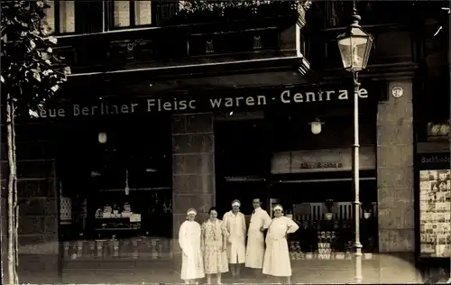 Foto Ak Berlin Prenzlauer Berg, Neue Berliner Fleischwaren Centrale Albert Reichheim, Gleimstraße 11