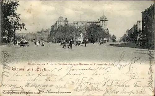 Ak Berlin Prenzlauer Berg, Schönhauser Allee u. Weißenburger Straße, Thusneldaplatz, Senefelderplatz