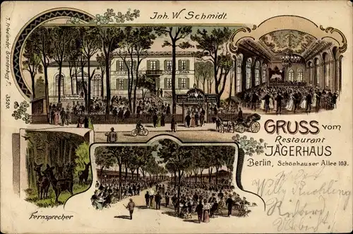 Litho Berlin Prenzlauer Berg, Restaurant Jägerhaus, Schönhauser Allee 103, Garten, Saal