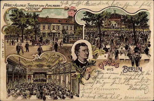 Litho Berlin Prenzlauer Berg, Fröbels Allerlei Theater früher Puhlmann, Schönhauser Allee 148, Saal