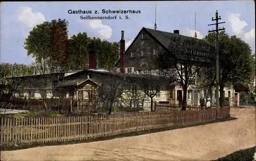 Ak Seifhennersdorf in Sachsen, Gasthaus zum Schweizerhaus