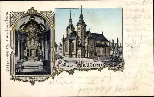Leuchtfenster Ak Walldürn im Odenwald, Wallfahrtskirche, Hl. Blutaltar